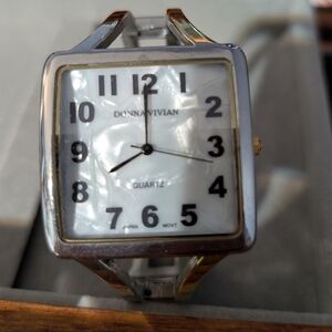 Donna Vivian Silver and Gold Square Watch